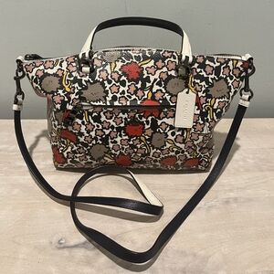 Rare Coach Prairie Satchel in Chalk Yankee Floral Polished Pebble Leathe…